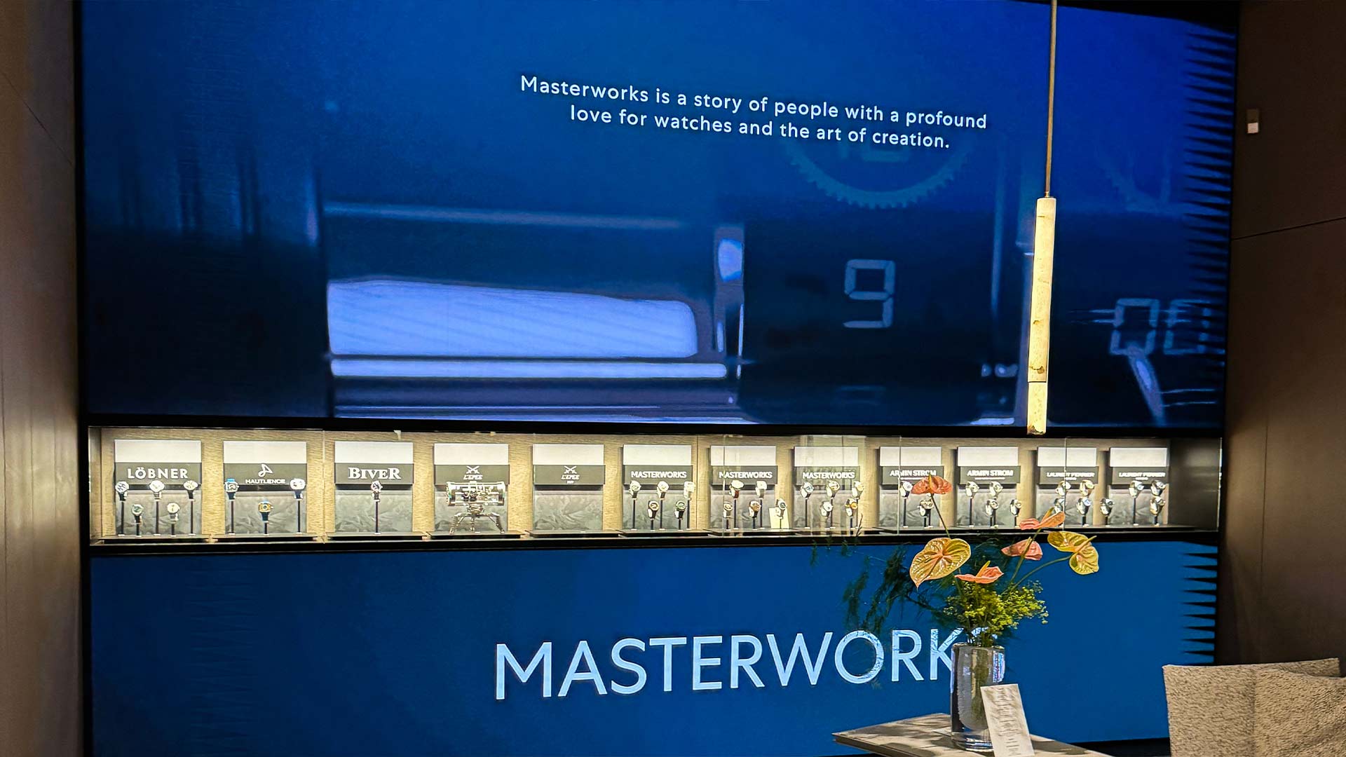 Großformat-LED-Wand von TRISON im Masterworks-Bereich des Bucherer Flagship Stores in Frankfurt integriert