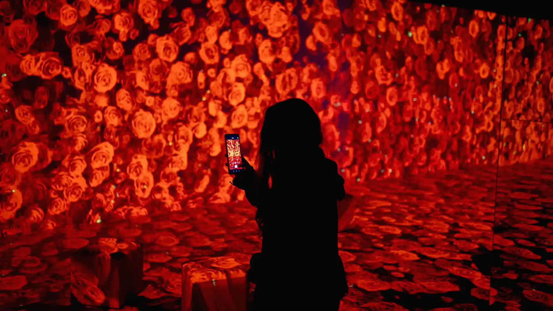 Apparecchiature di proiezione e audio a scomparsa integrate nell'architettura storica di Casa Amatller.