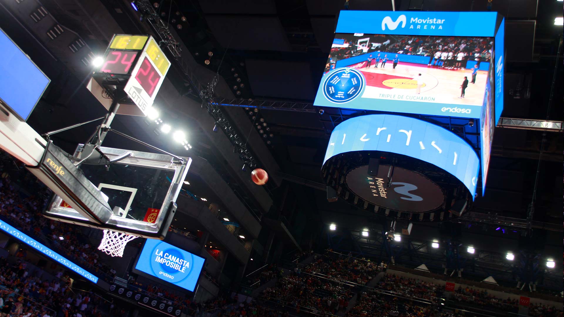 TRISON Yellowbricks technical team operating live graphics and statistics during a FEB basketball match