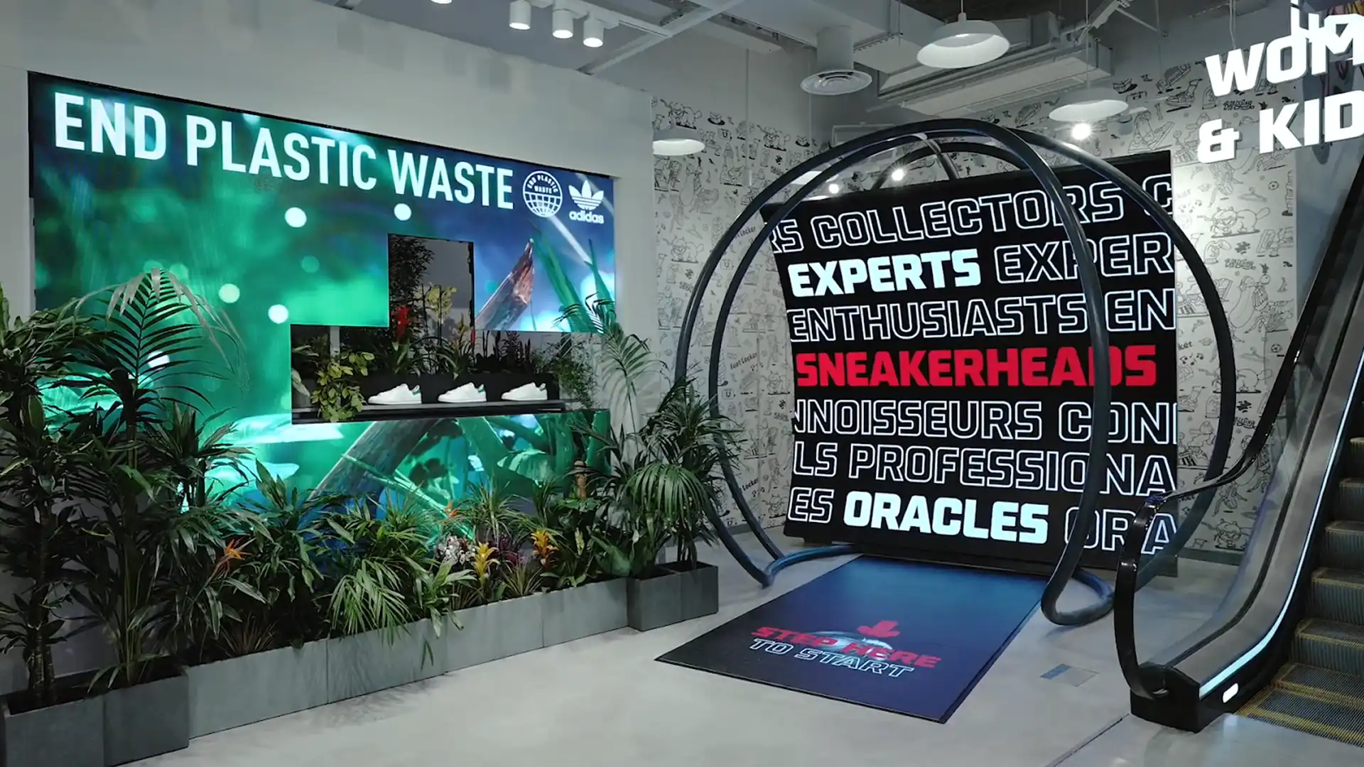 La zone Jump & Snap à capteur de mouvement permet la création de contenu chez Foot Locker Barcelona.