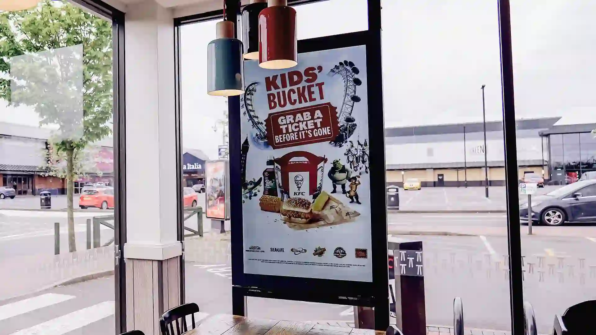 KFC drive thru digital signage rollout across multiple UK locations.
