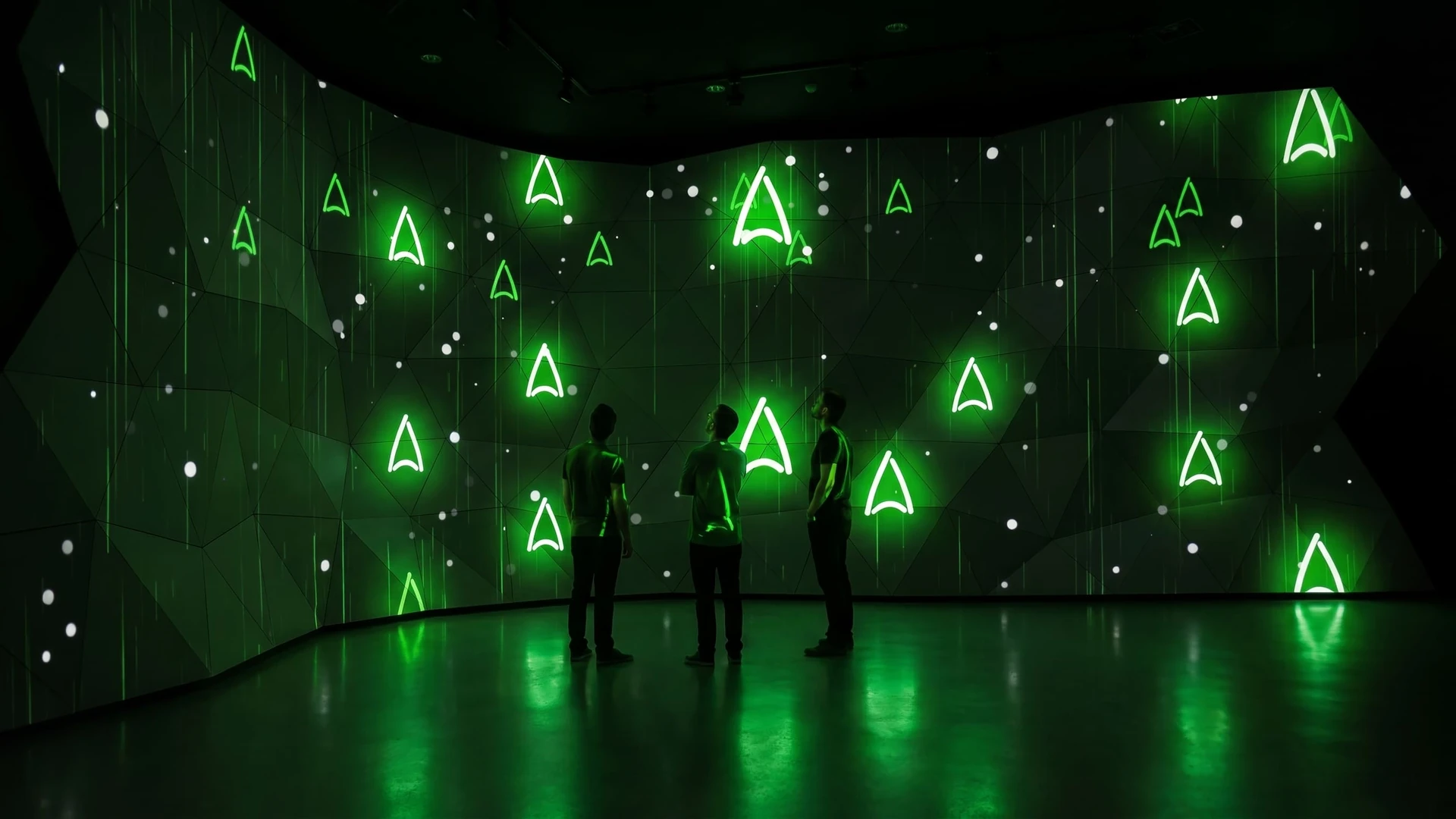 Immersive projection mapping installed by TRISON at Orona's IDEO showroom in Hernani, Spain