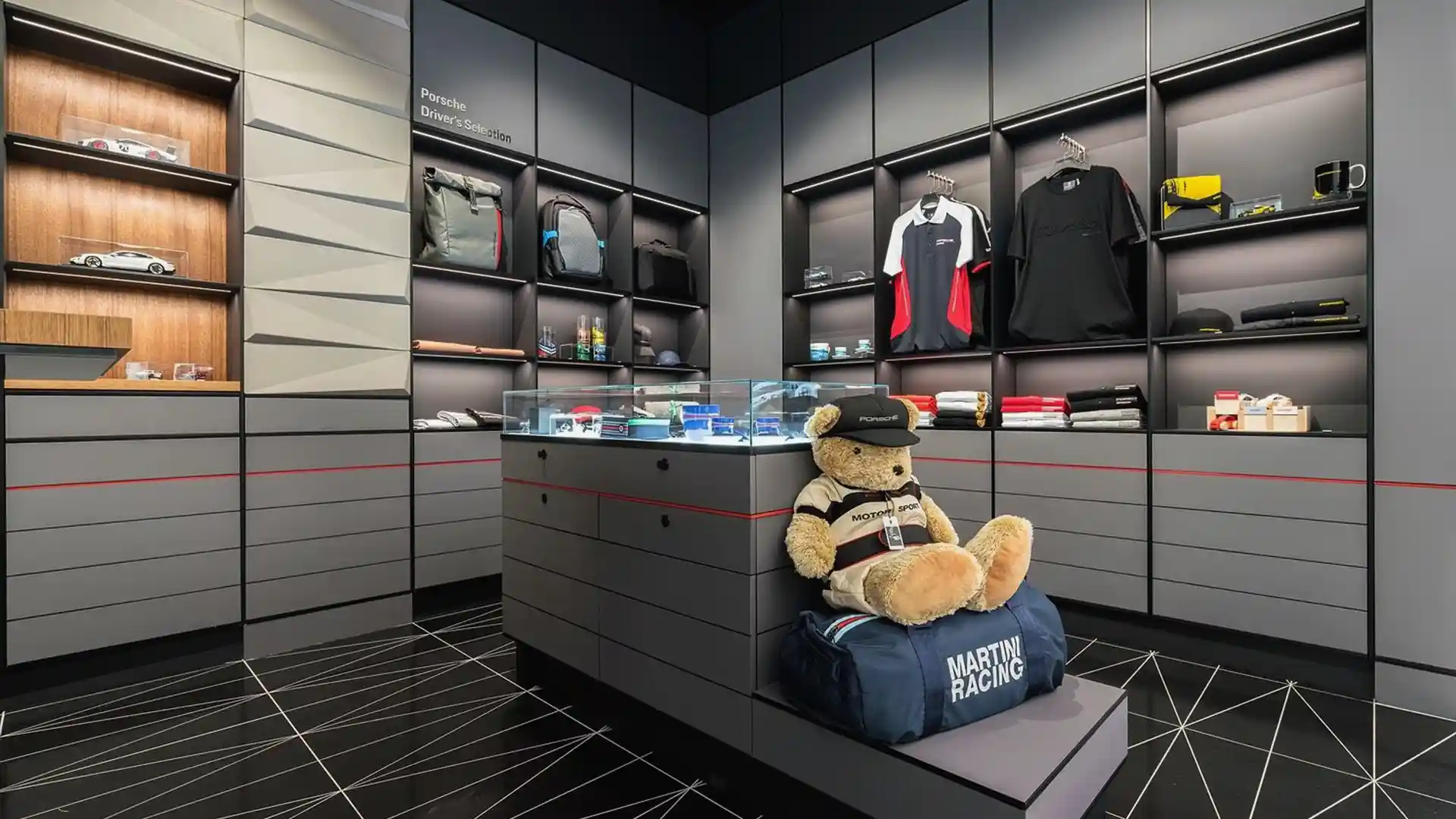 Sistema de aromatización y audio diseñado para reforzar la atmósfera inmersiva del showroom Porsche.