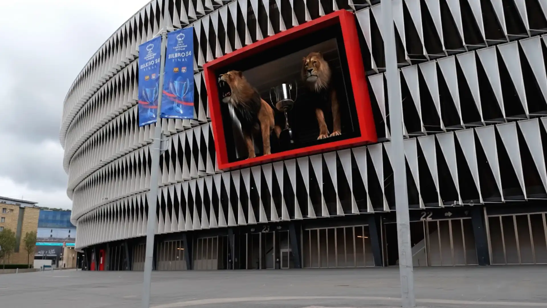 Audiovisuelle 3D-Show im San Mamés Stadion für die Copa del Rey 2024