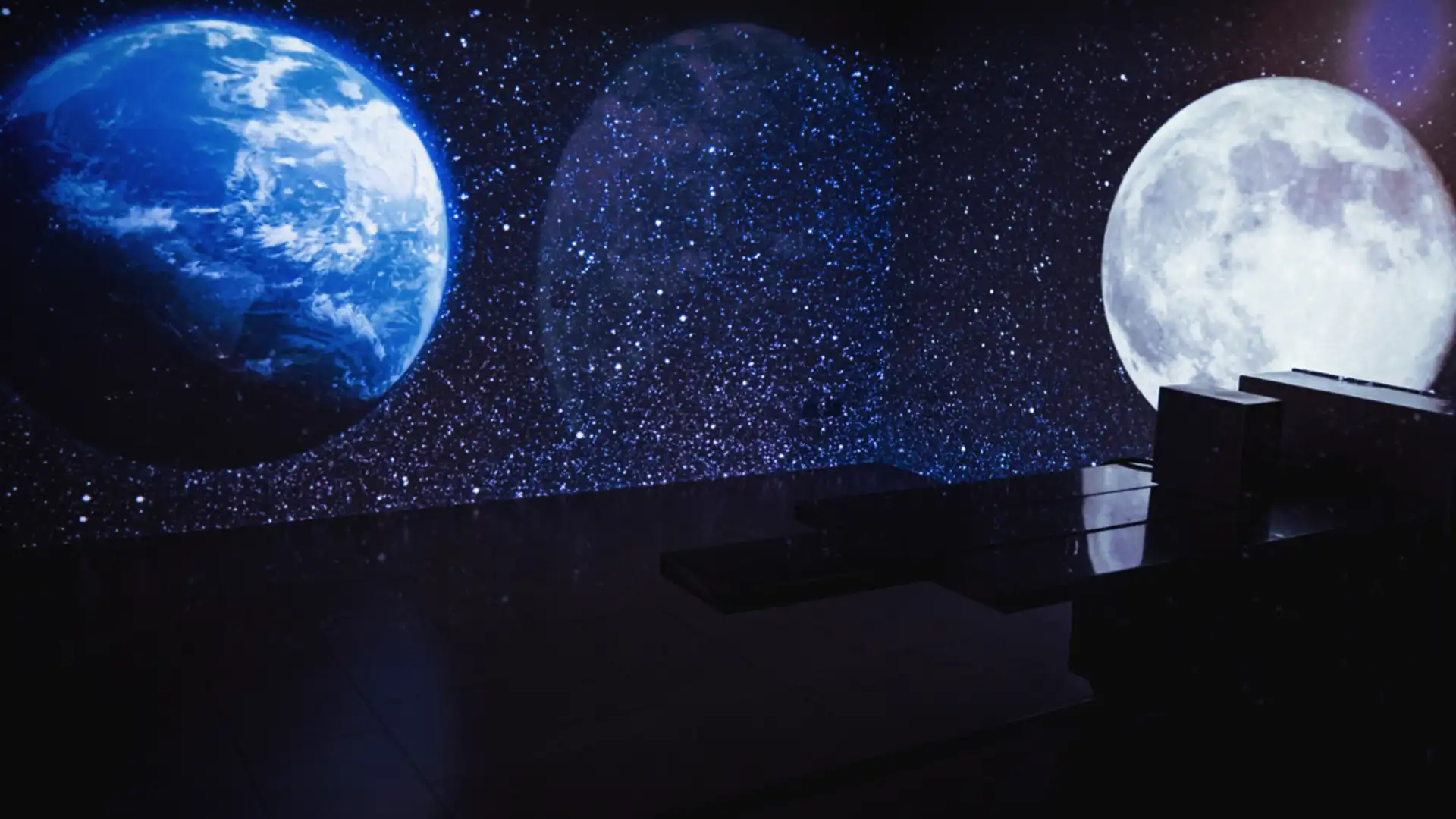 Dettaglio della tecnologia di proiezione immersiva integrata da TRISON nelle sale di commiato di Tanatorios Albia.